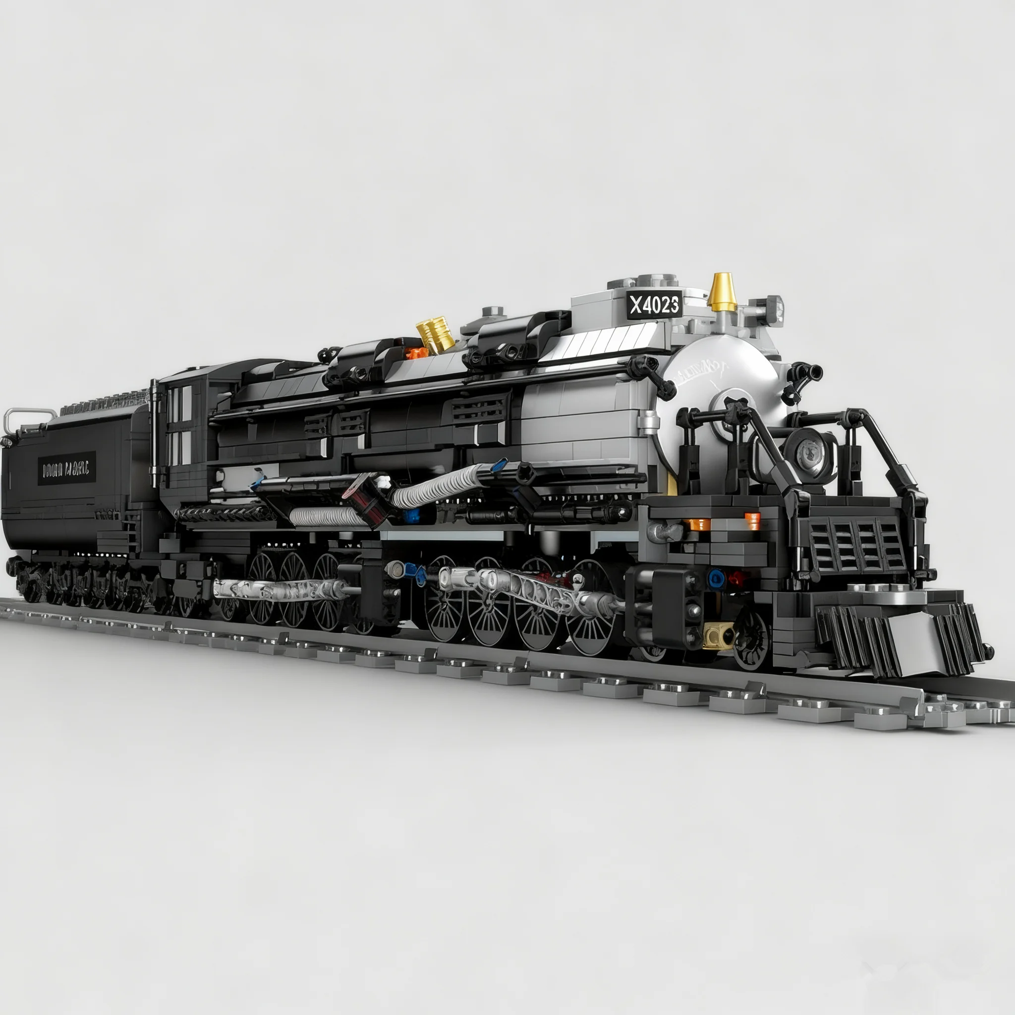 

Строительные блоки Jiexing, 1608 шт., серия City Transport Bigboy, модель парового поезда, сборная игрушка, подарок на день рождения для мальчиков