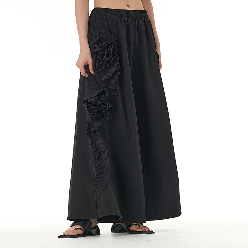 2025 spring/summer new plus size women\'s clothing Yamamoto dark loose slimming wide leg pants fat mm casual pants 31658