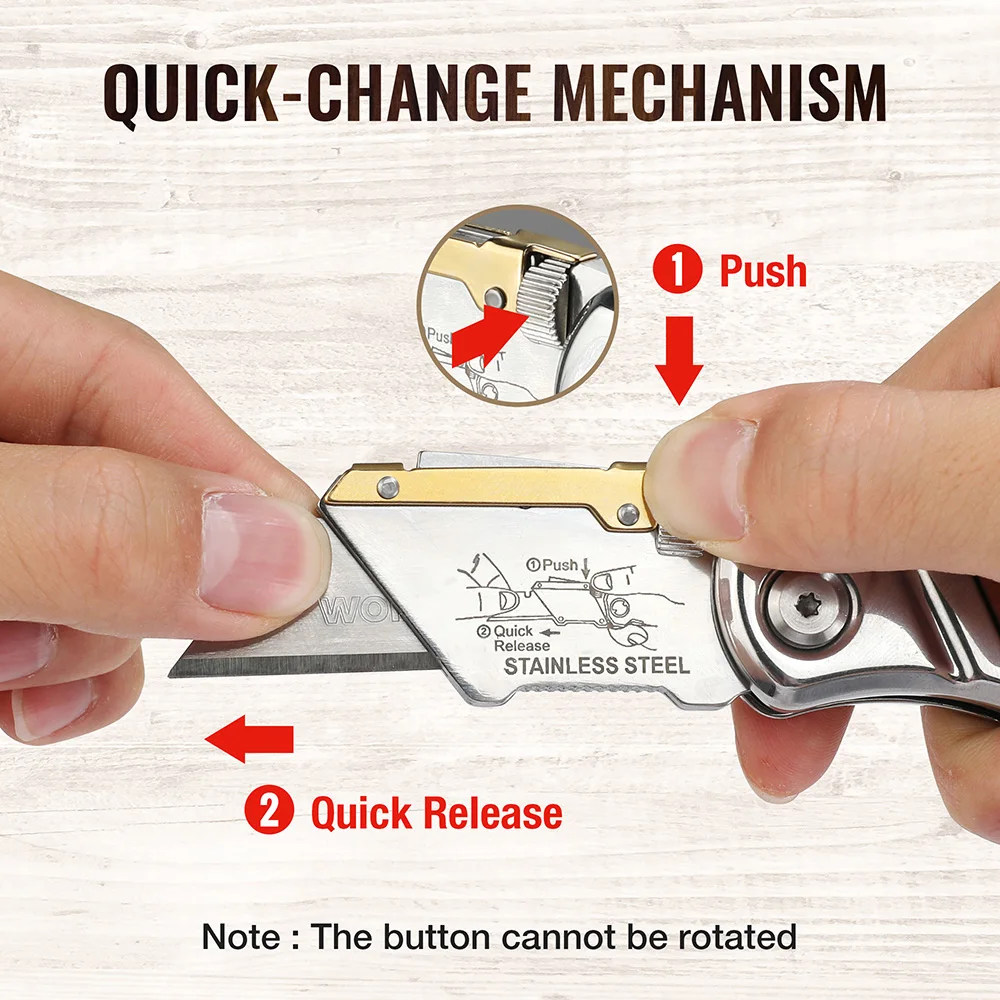WORKPRO Folding Pipe Cutter Pocket Wood Handle Knife With 10/20PCS Blades_desvips.com