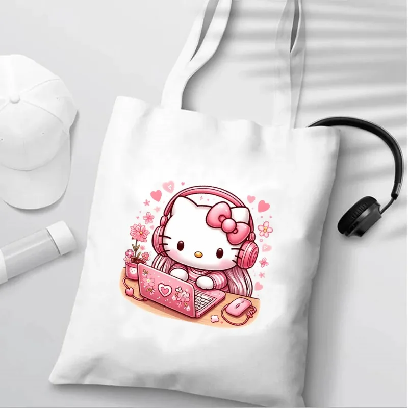 Женская модная сумка через плечо Hello Kitty, популярная повседневная женская сумка, модная Вместительная дорожная сумка через плечо, 2024