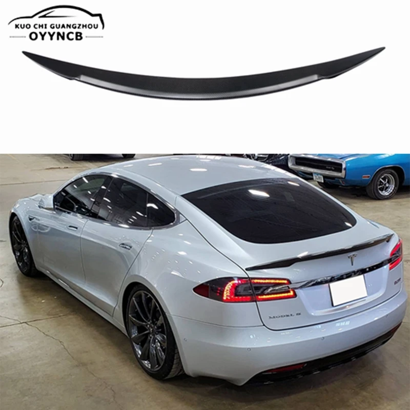 

For Tesla Model S Carbon fiber Rear Spoiler Trunk wing 2014-2022 RZ Style FRP Matt carbon