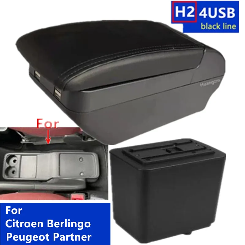 For Citroen Berlingo Armrest For Peugeot Partner tepee Car Armrest Internal Modification USB Charging Ashtray Auto Parts