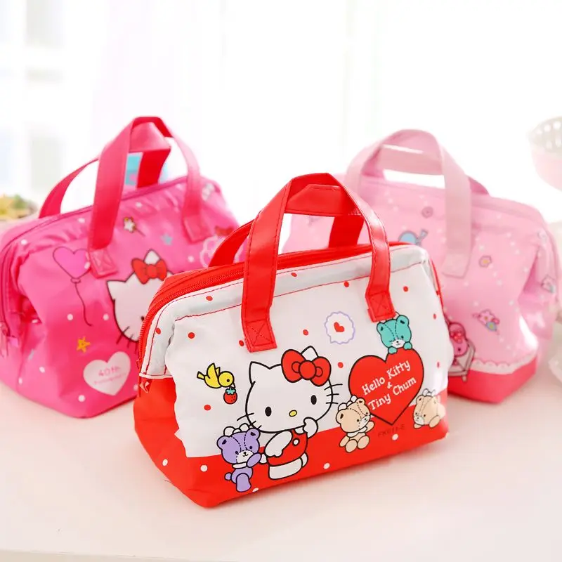 2025 Nuovo stile Sanrio Lunch Bag Kitty Melody Bag Bambini Borsa termica impermeabile Cartoon Cute Girl Borsa portatile di grande capacità