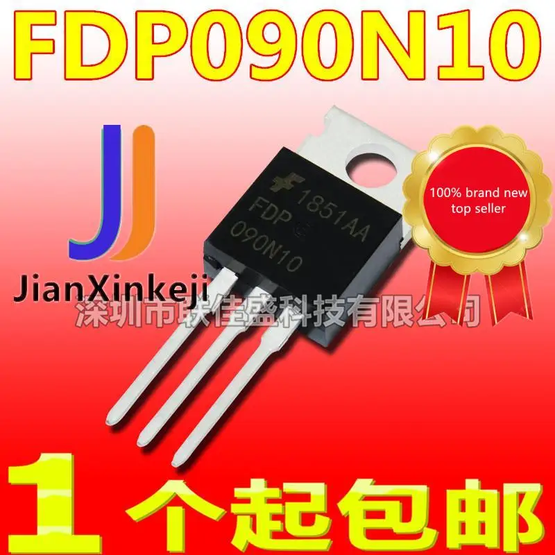 10 peças 100% original novo em estoque fdp090n10 090n10 75a 100v para-220 n canal tubo de efeito de campo