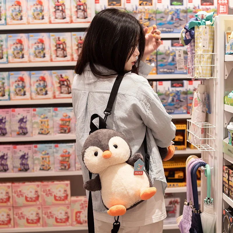 Leuke sjaal pinguïn knuffel tas knuffels pinguïn rugzak kinderen verjaardagscadeau voor meisjes jongens