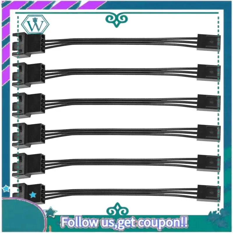 A75Q-12Pcs 4Pin PWM para 3Pin Cabo Adaptador de Ventilador Padrão