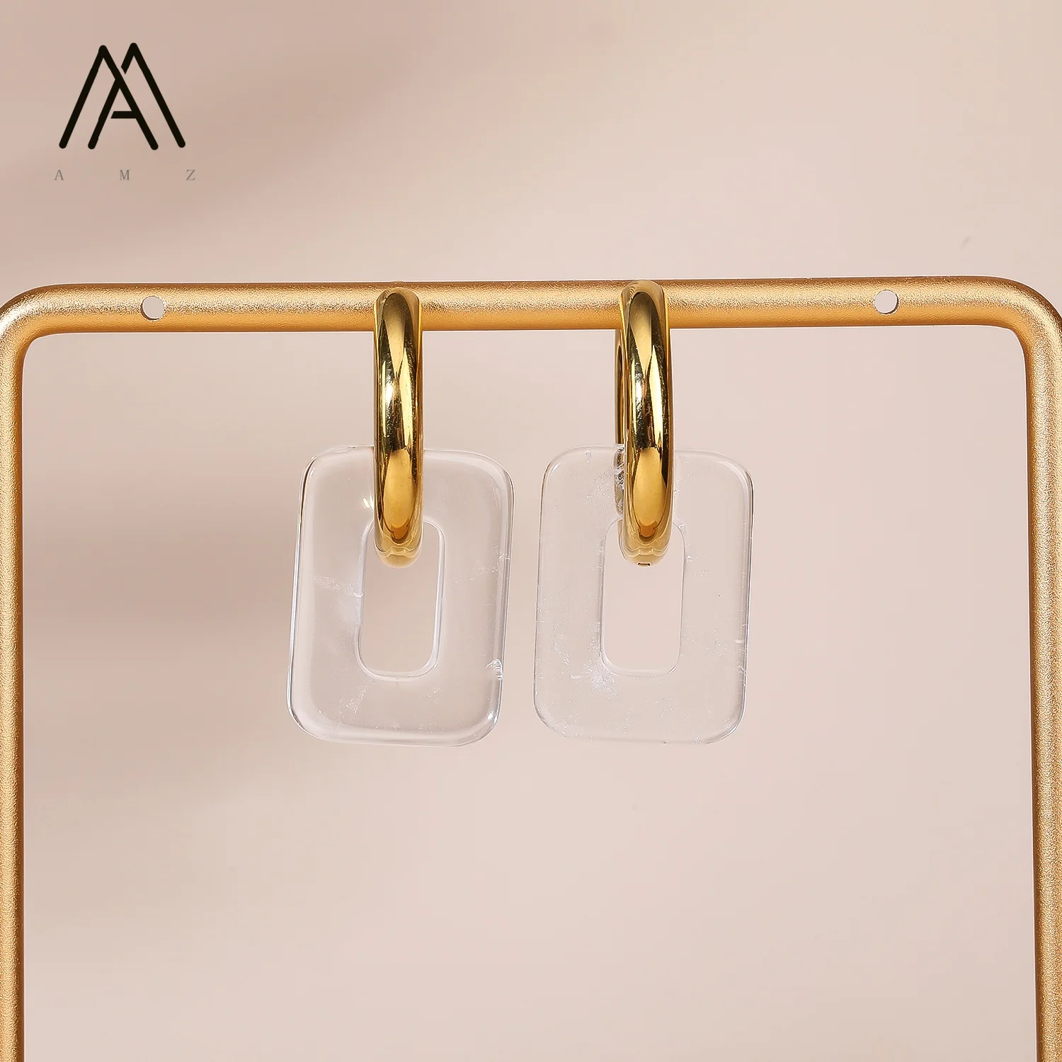 Assorted Shape White Quartz Natural Stone Earrings Engagement Wedding Accessories Women Jewelry Gift 1 Pair