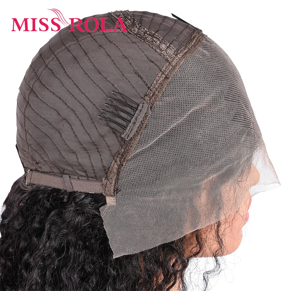 Miss Rola 12a Klasse Brasilian13x4 lockige Perücke Pixie Cut Spitze Front Echthaar Perücken Remy Haar mit HD-Spitze 99j Highlight schwarz