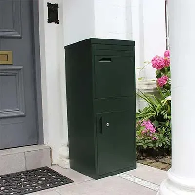 Galvanized Steel Free-Standing Key Lock Parcel Mailbox with Anti-Theft & Secure Storage for Mail Parcels