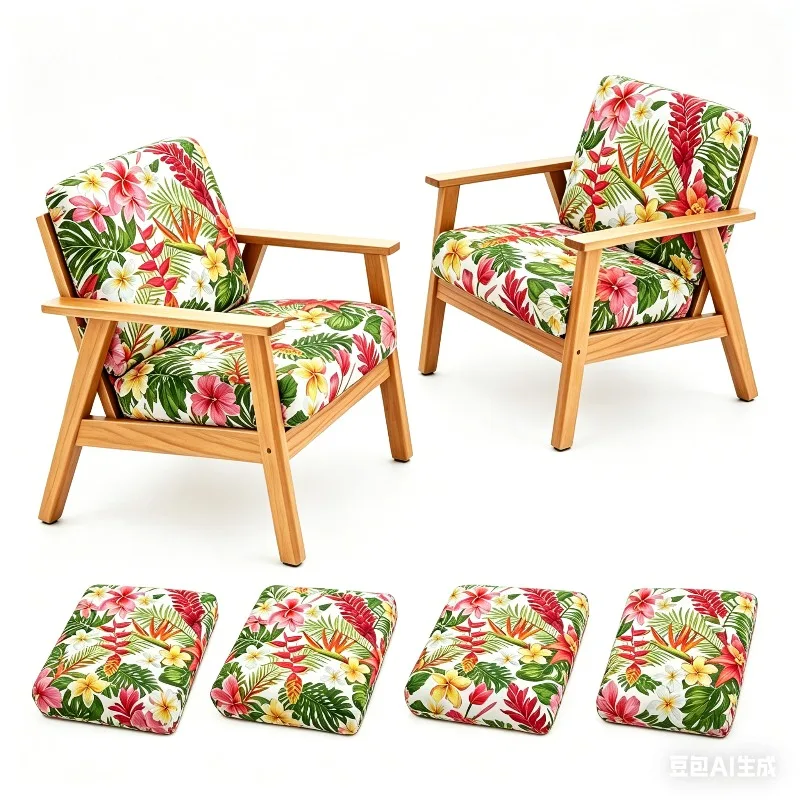 Stretch Outdoor Patio Sofa Cushion Cover Printed Anti-Slip Elastic Furniture Protector Weather Resistance Garden Patio Backyard