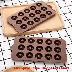 3D Mini Donut Baking Pan 15-hole Small Doughnut Silicone Mold Baking Tray