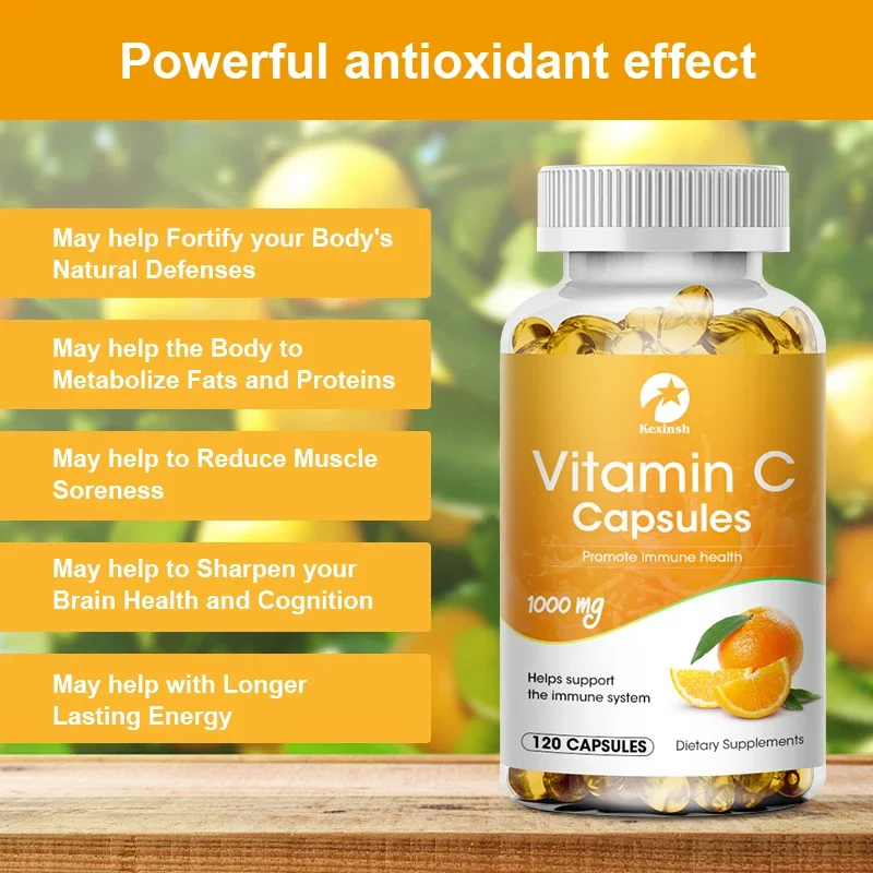 Vitamin C Supplement High Absorption Vitamin C 1,000mg Antioxidant, Promotes Collagen Production Supports Immune System Non-GMO