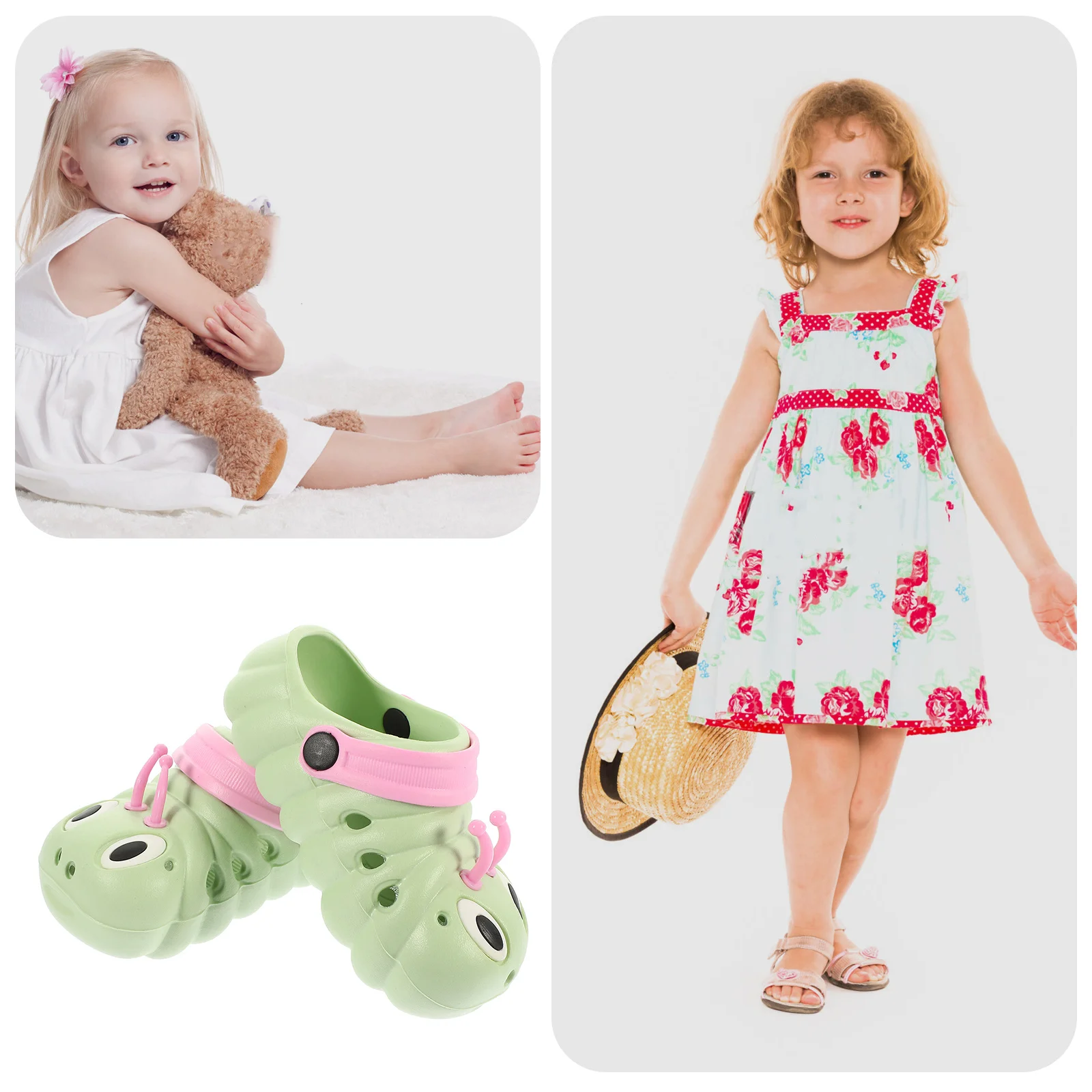 

1Pair Green Beach Sandals Size 24 Length 14.5cm Lightweight Boys Girls Comfortable Non-Slip Slippers for Home