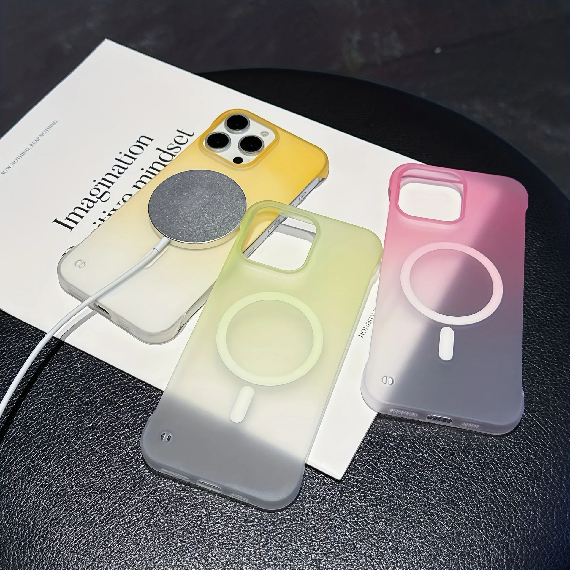 2025 جديد 2 في 1 شحن مغناطيسي شفاف غير لامع مقاوم للصدمات لهاتف iPhone 17 Air 16 Pro Max 15 14 Plus 13 12 11 #4