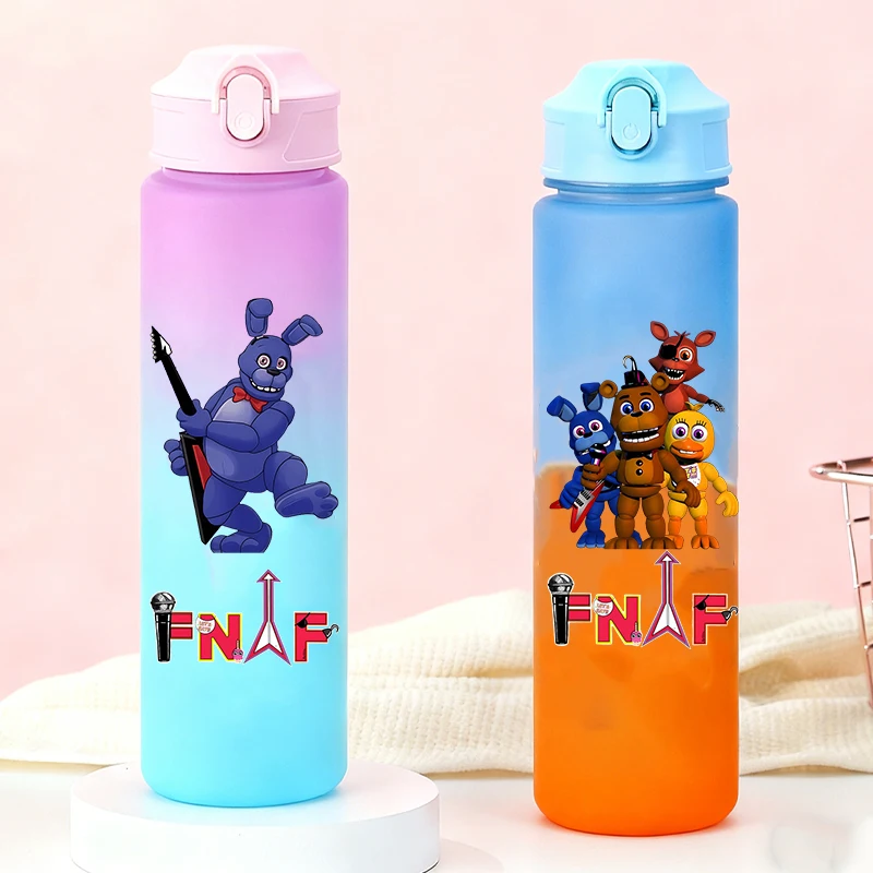 

750ml Five Nights Freddys Sport Water Bottles Fnafs Frosted Drinking Bottle Outdoor Travel Gym Fitness Jug Portable Drinking Cup