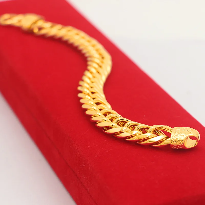 9999 gold buckle horse whip boss bracelet jewelry