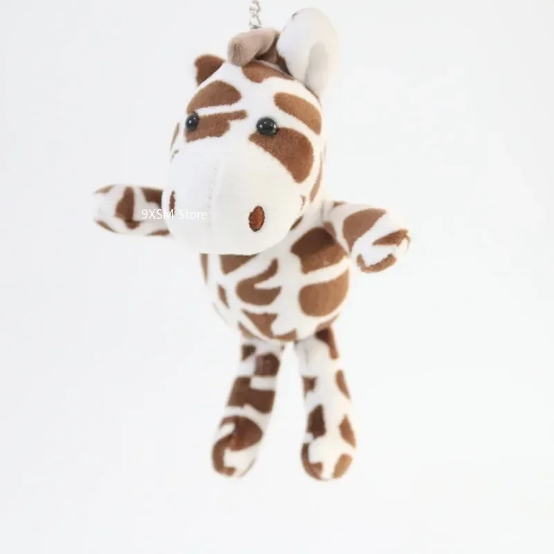 Lovely Cartoon Cute Zebra Animal Plush Toys Keyring Kawaii Soft Stuffed Lovely Giraffe Pendant Keychain Gift for Children Girls
