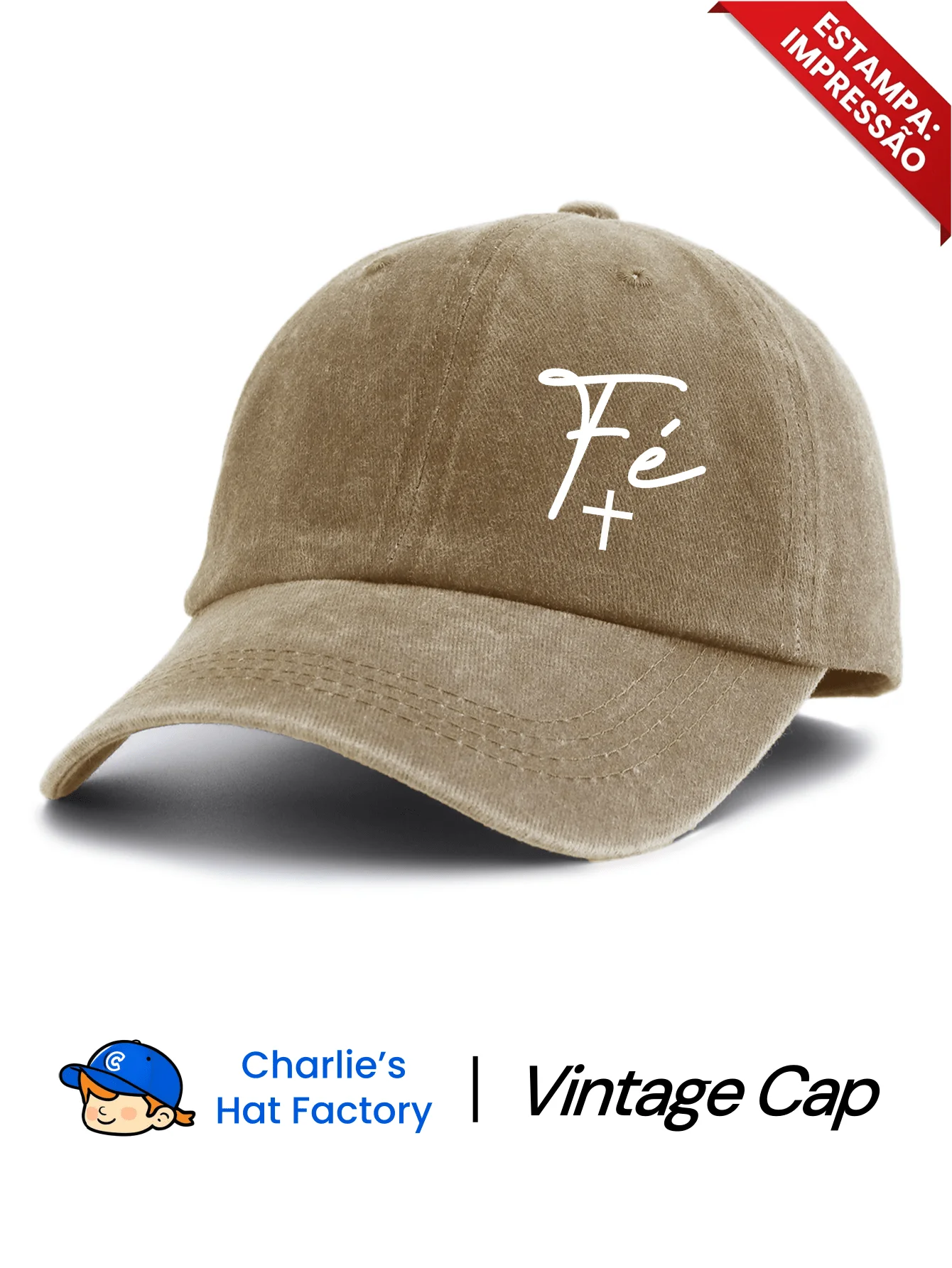 

Washed Corduroy Baseball Cap With Fé Cross Print Unisex Vintage Dad Hat