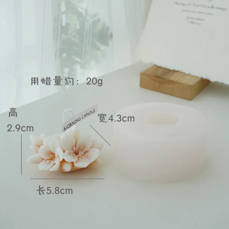 Aromatherapy Candle Silicone Mold 3D Peach Flower Shape Soap Silicone Mould DIY Candle Form Soap Mould Cake Decoration Supplies