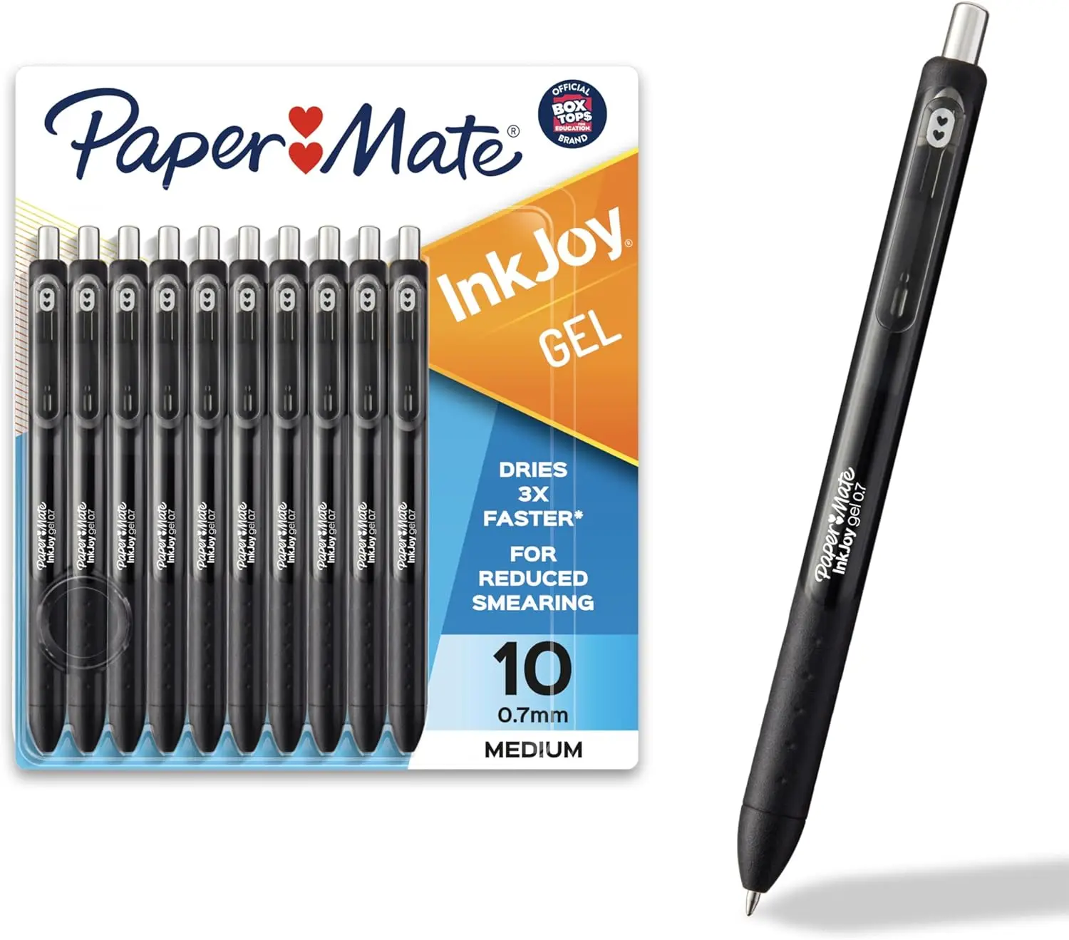 

Smooth Writing Black Gel Pens, Medium Point 0.7mm, Comfort Grip, Fast-Drying Ink, Pack of 10