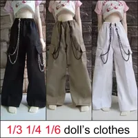 New 1/6 1/4 1/3 Doll's Clothes for 30/45/60cm Bjd Doll Work Pants White/brown/black Dress Up Girl Gift Doll Accessories, No Doll