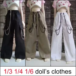 New 1/6 1/4 1/3 Doll's Clothes for 30/45/60cm Bjd Doll Work Pants White/brown/black Dress Up Girl Gift Doll Accessories, No Doll