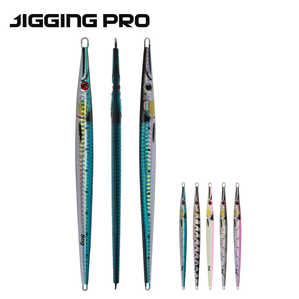JIGGINGPRO Vertical Needle Metal Jigs Saltwater Shore Fast Sinking Jigging Lure 40g 60g 80g 100g 150g Fishing Lure