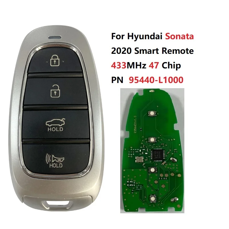 

CN020270 Part Number 95440-L1000 For Hyundai Sonata 2020 Smart Remote Key 3+1 Buttons 433MHz 47 Chip Keylss Go