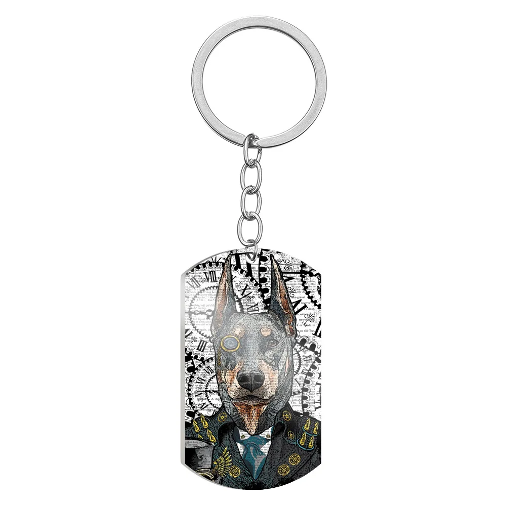 keychain doberman Dog Backpack Car Keychains For Women Kid Charm Pets Puppy Key Ring Gifts