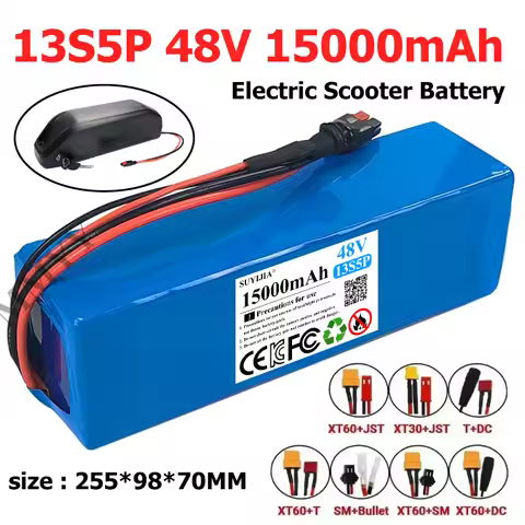 48V 13S5P 15000mAh Lithium Battery Pack High-power 15AH 18650 Battery with 30A BMS Electric Vehicle Electric Motorcycle Battery