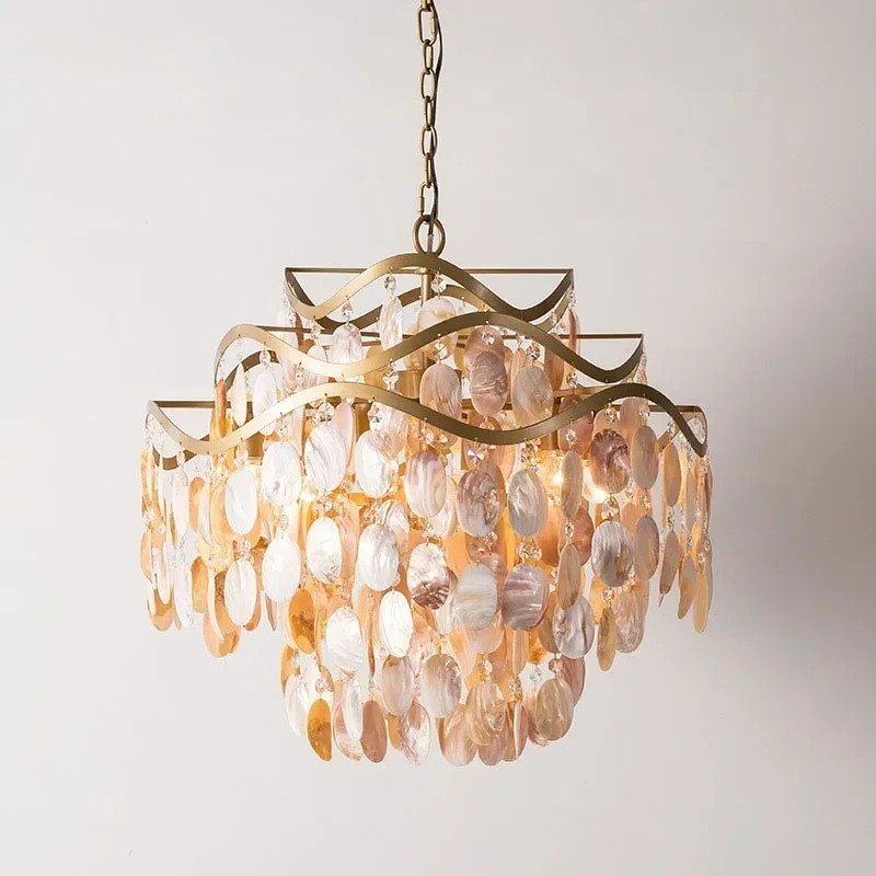 Shell Art Lamp Luxury Chandelier Modern Restaurant Living Room Study Bedroom Dining Room Creative Corridor Vintage Lamps