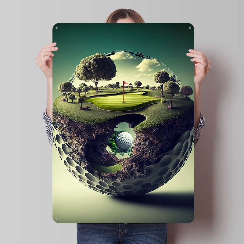 Golfplatz-Poster, personalisiertes Retro-Wandbild, Vintage-Metallschilder für die Wohnzimmerdekoration, gemütliche Wand-Deko-Kunst