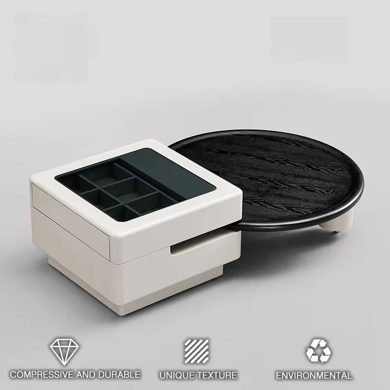 ak-Multi-functional Modern Storage Embedded Light Luxury square Coffee Table Minimalism Color-blocking Coffee Table%