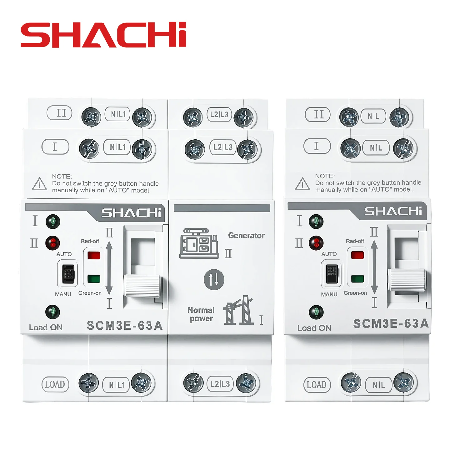 SHACHI Din Rail 2P 4P ATS Dual Power Automatic Transfer Switch Electrical Selector Switches Uninterrupted Power 63A 110V 230V
