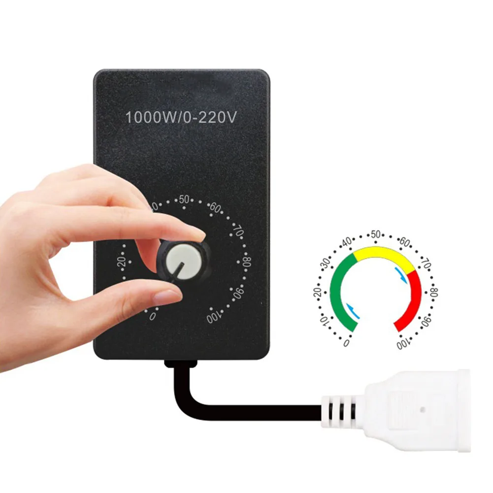 1000W Variable Fan Regulator 220V AC Dimmer Switch For Exhaust Fans Angle Grinder Motor Control
