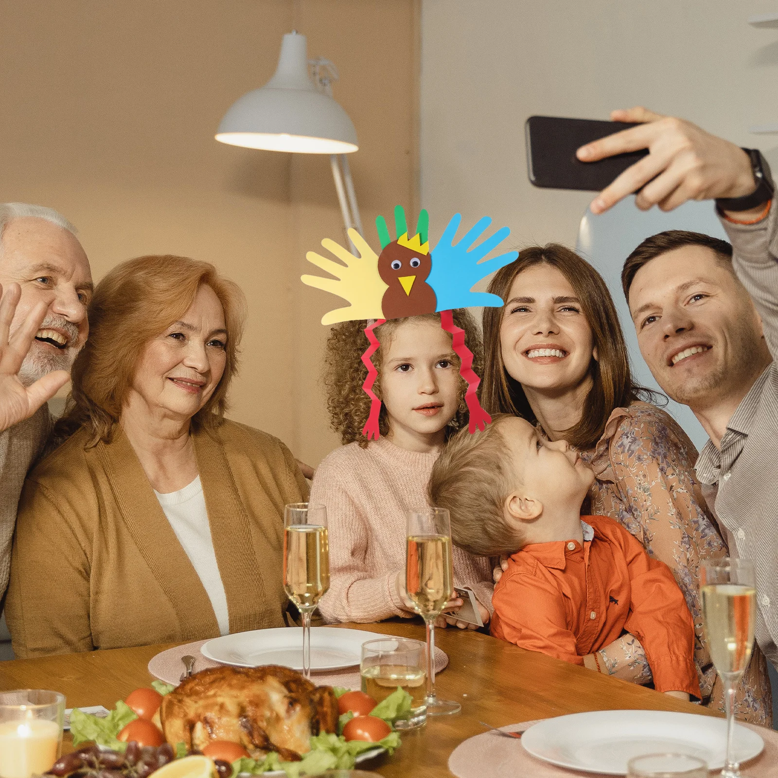 Chapeau de dinde de Thanksgiving, nouveau Design de mode, bonne élasticité, Look bébé, couvre-chef extensible Unique, chapeau de dinde pour enfants