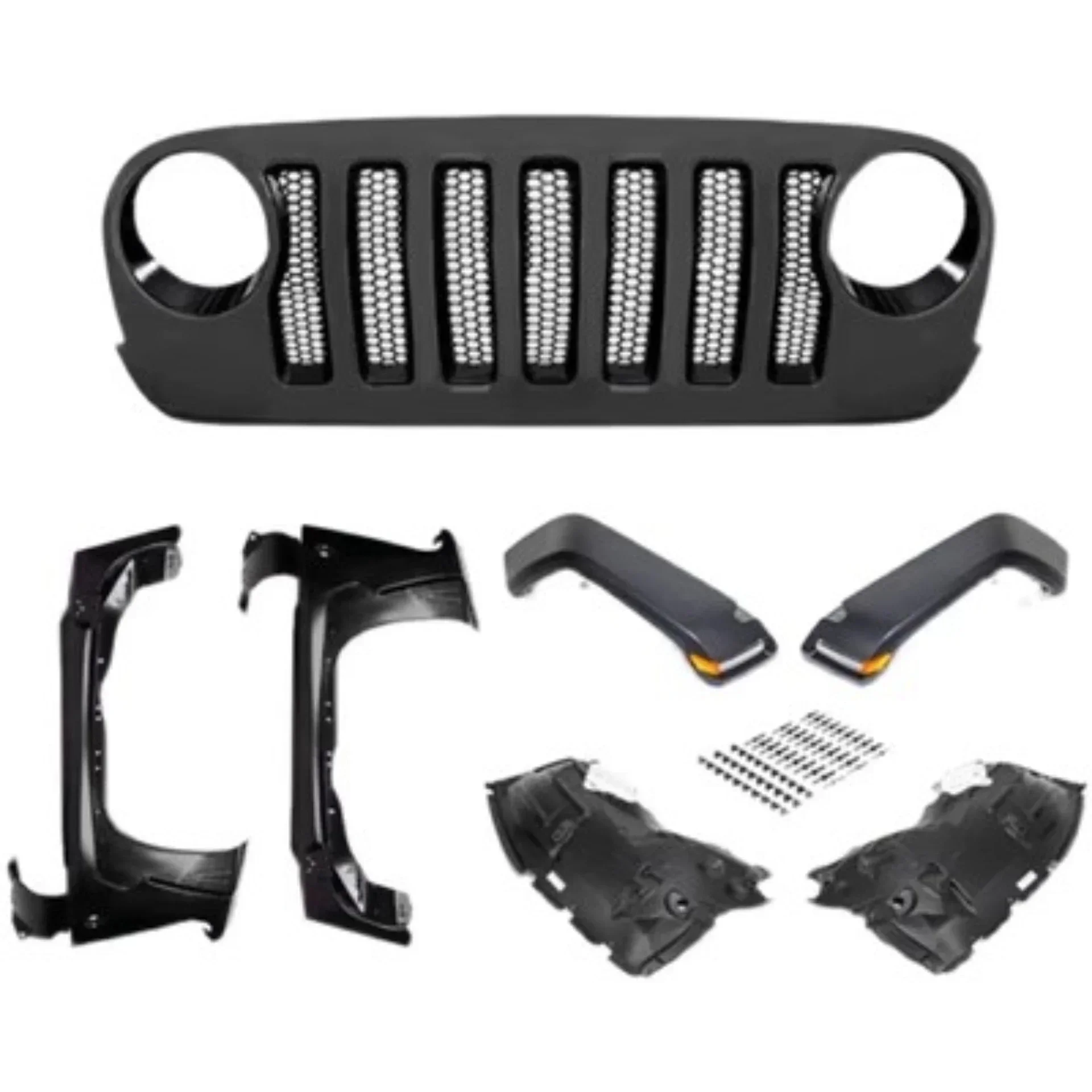 Fender Wheel Eyebrow Radiator Grille for Jeep Wrangler JK Upgraded JL Body Kit Mask Net Car Accessories