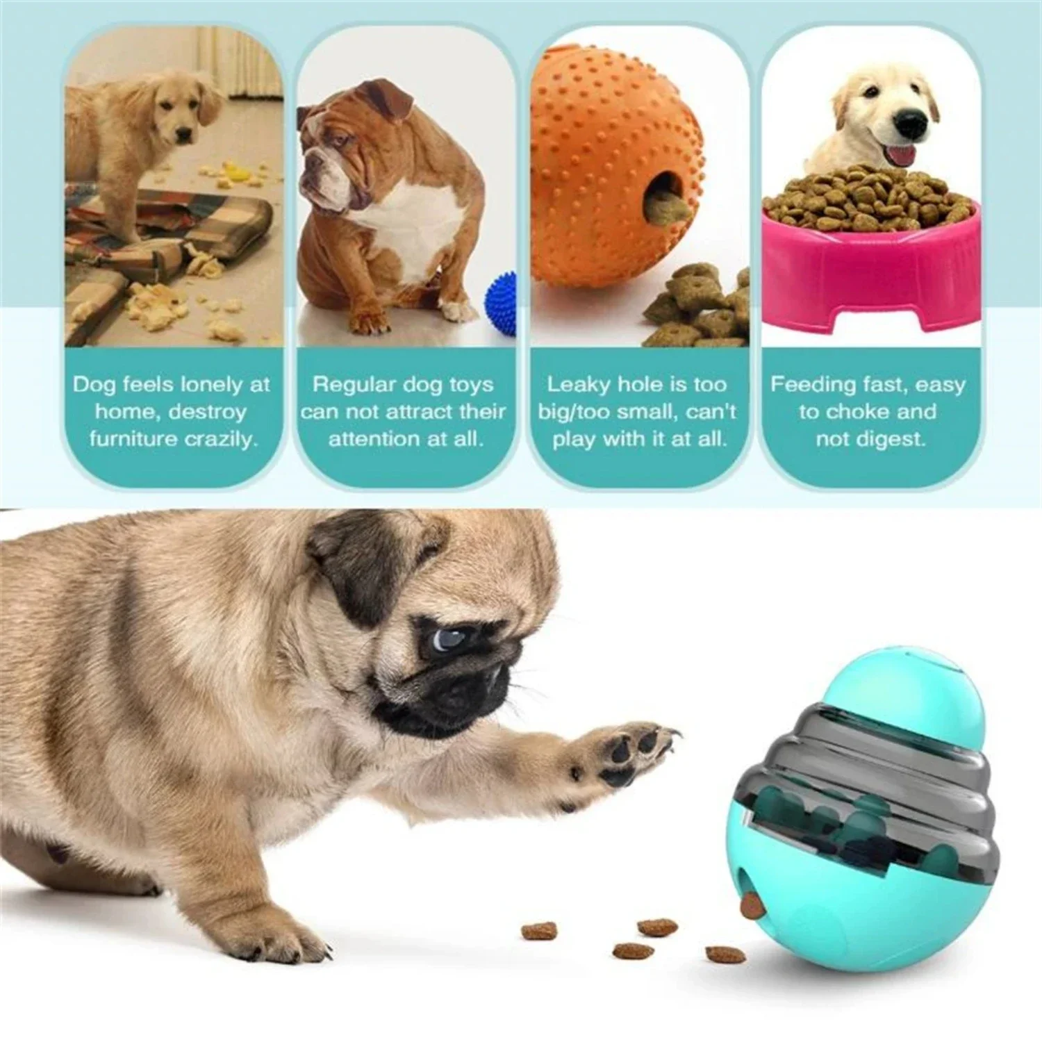 Innovative Slow Food Dispenser Tumbler Dog Feeder Toy for Engaging Interactive Feeding - Featuring Leakage Ball for Added Challe