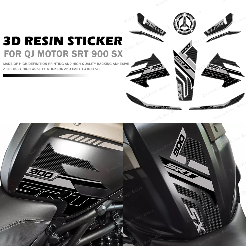 

For QJ Motor SRT 900 SX Motorcycle Accessories Anti Scratch Protective Tank Pad Stickers Kit 3D Resin Protective Sticker