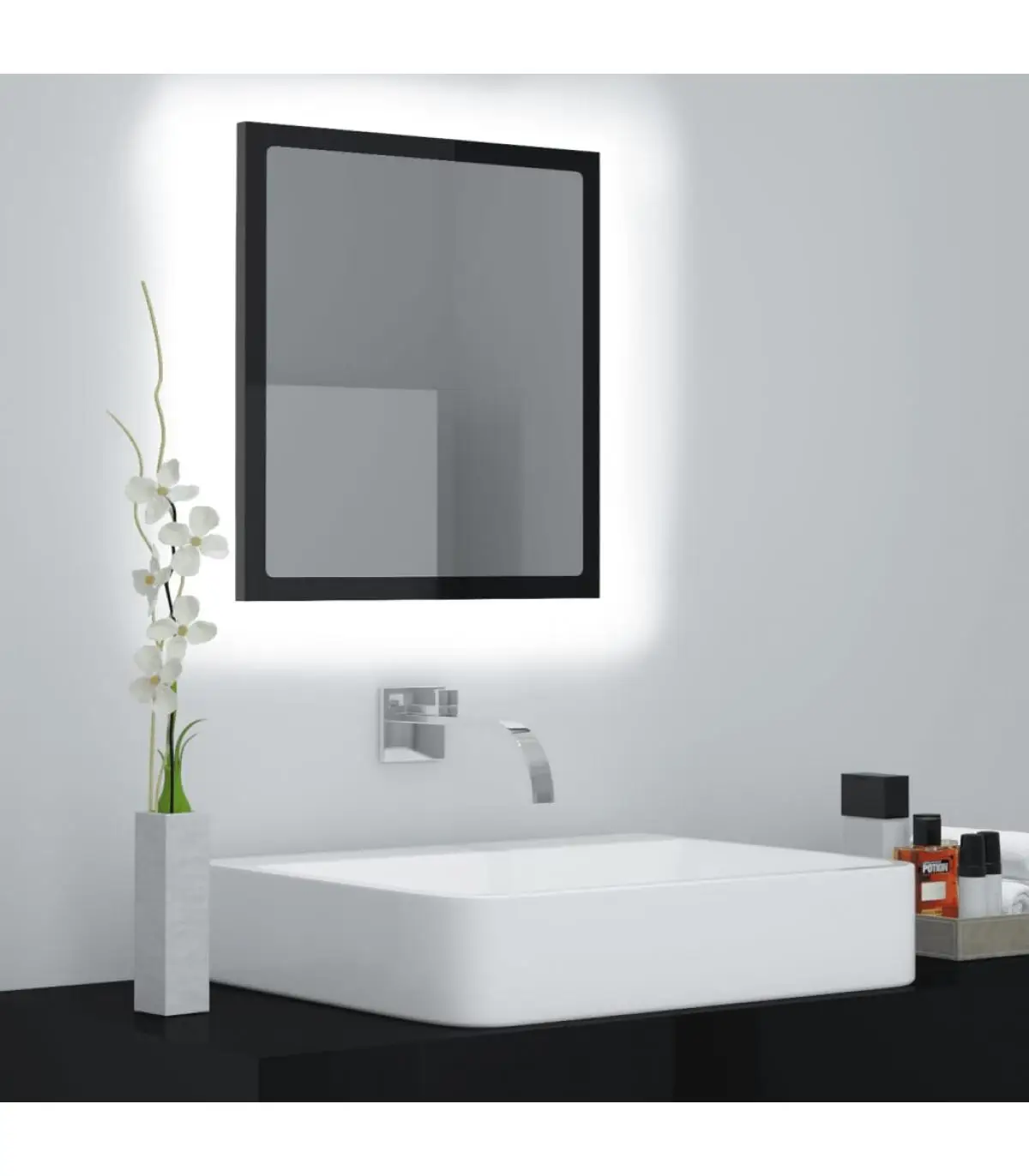 Bathroom vanities bathroom mirror black plywood glitter 40x8,5x37 cm