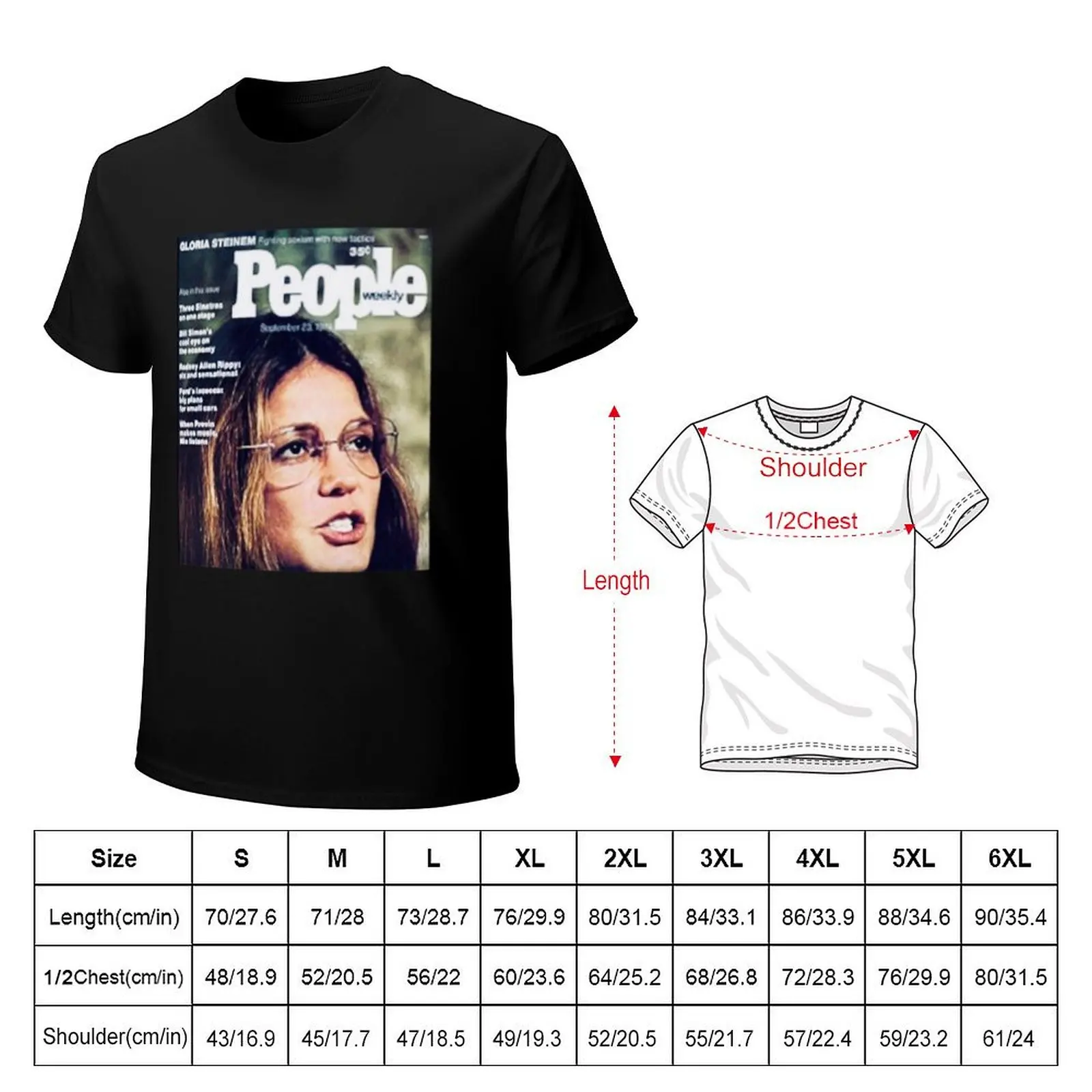 Gloria Steinem on cover of People Magazine T-Shirt Casual Lightweight Short Sleeve Top