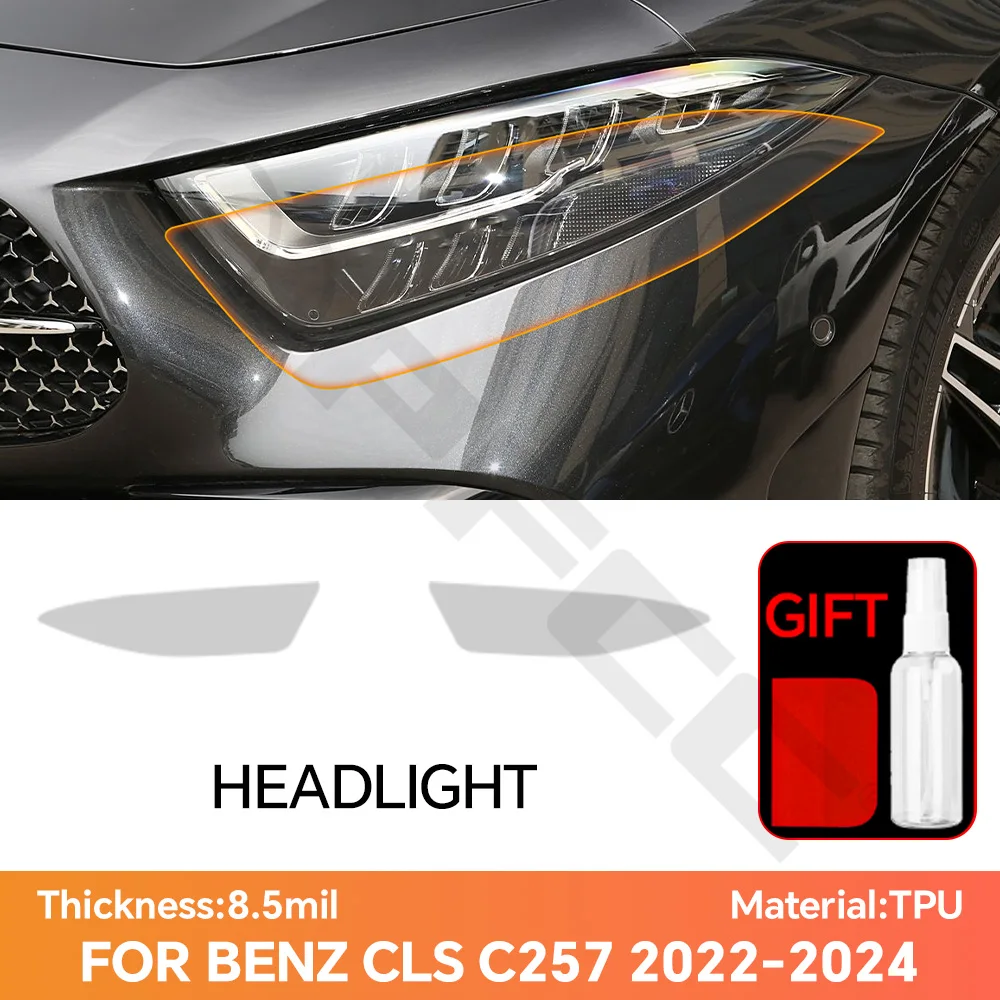 

For Benz C Class W213 2021 2023 Car Headlight Clear Bra PPF TPU Paint Protection Film Automobiles Wrapping Film