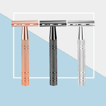 Whityle Hot Selling Heren Vintage Elegantie Milieuvriendelijk Veiligheidsscheermes Met Geavanceerde Platina Dubbele Rand Blade 1 Scheermes 5 Bladen