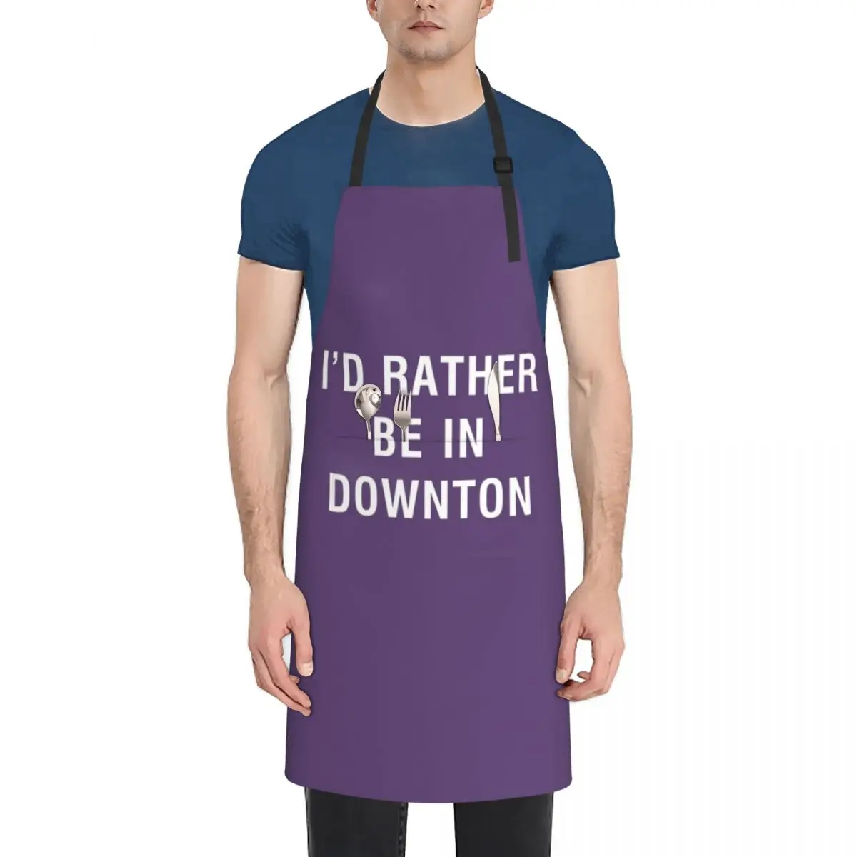 I'd Rather Be In Downton Apron For Kitchen Women kitchen item work ladies Cute Kitchen Accessories Apron