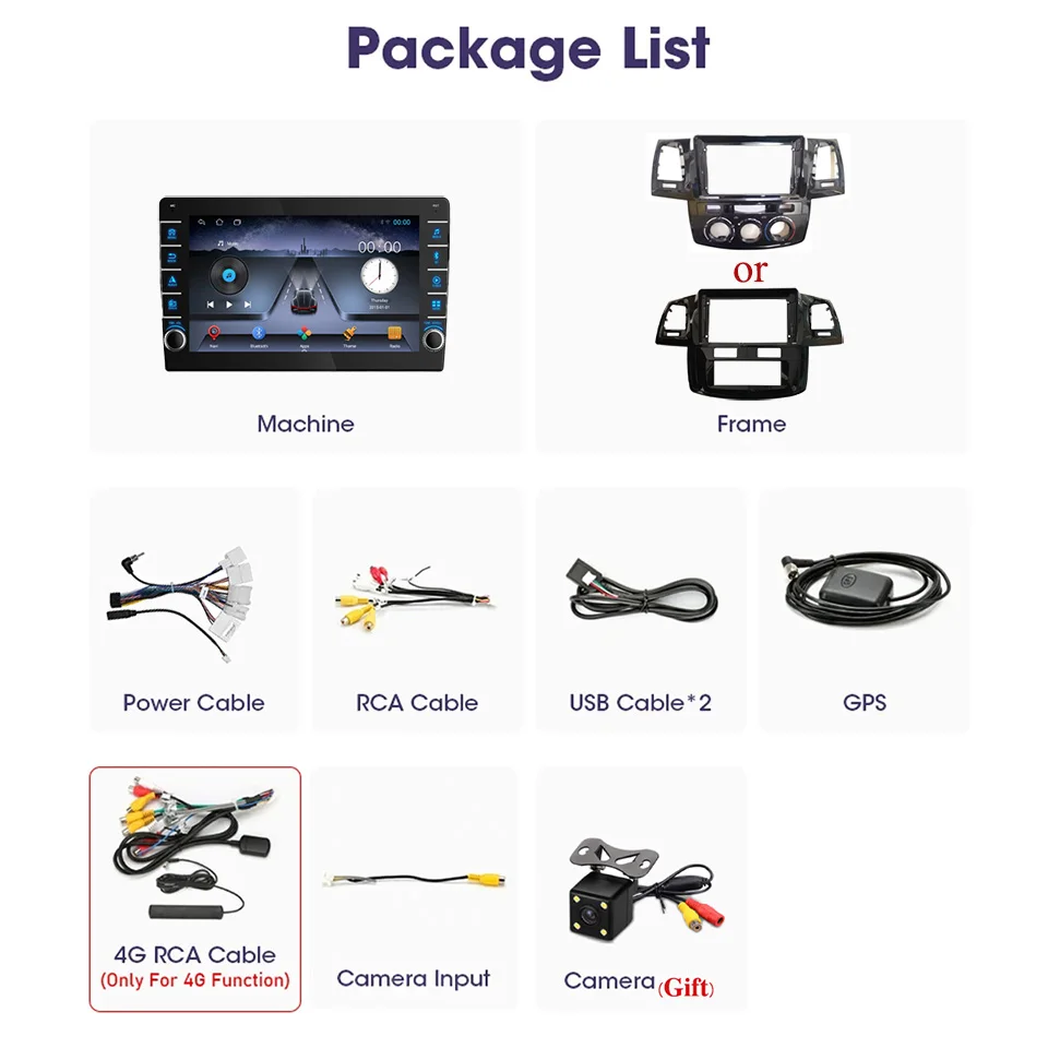 8G + 128G 8Core أندرويد 14 راديو السيارة الصوت الوسائط المتعددة مشغل ديفيدي HU لتويوتا فورتشنر هايلكس 2005 - 2014 ستيريو تلقائي Carplay RDS