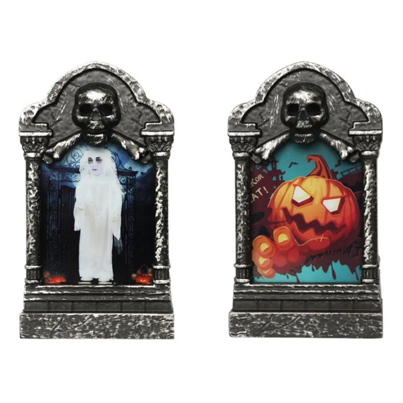 Halloween Tombstone Decorations LED Light Up for Halloween Party Glowing Supplies Haunted House Graveyard Outdoor Indoor Decor