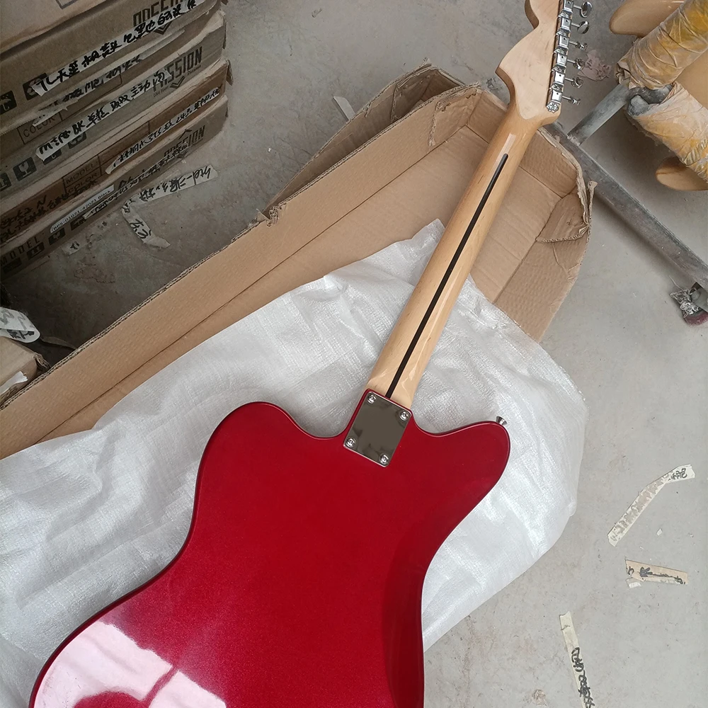 Meatl Red 6 Strings Electric Guitar with Rosewood Fretboard,can be Customized