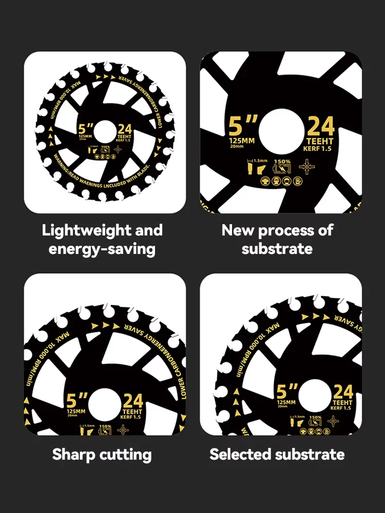 Efficient Energy Saving Lithium 24 Teeth Saw Blades Circular Saw Blade Wood Cutting Saw Blades Woodworking Alloy Grinder Blade