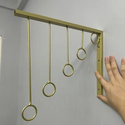 Gold Clothing Selling Store Hangers Display Rack Iron Art Shelf Wall Hook Garment Show Save Space Cloakroom Underwear Organizer