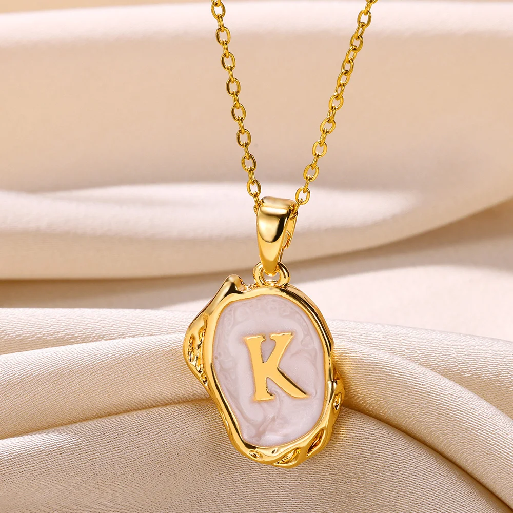 Y2K 26 Letter Pendant Necklaces for Women Alphabet A-Z Initials Sweet Cool Girl Punk Necklace Aesthetic Stainless Steels Jewelry